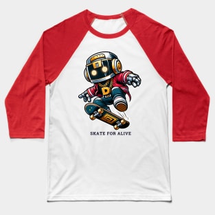 Hip-Hop Ollie Bot - Street Style Skate Series Baseball T-Shirt